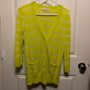 Yellow Striped Sweater - Ann Taylor LOFT